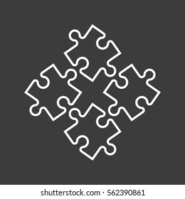Puzzle piece business presentation. Circle infograph. Step process diagram. Section compare banner.