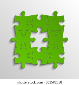 Puzzle piece business presentation. Circle infograph. Step process diagram. Section compare banner.