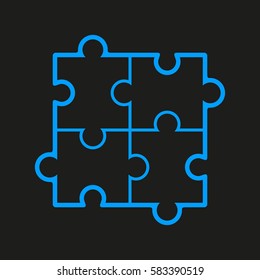 Puzzle piece business presentation. Circle infograph. Step process diagram. Section compare banner.