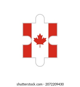 puzzle piece of canada flag. vector illustration isolated on white background	
