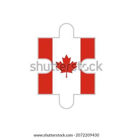 puzzle piece of canada flag. vector illustration isolated on white background	
