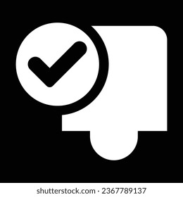 Pieza de rompecabezas con icono de signo de marca de verificación o marca de graduación