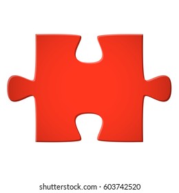 Puzzle piece colored red for connection concepts