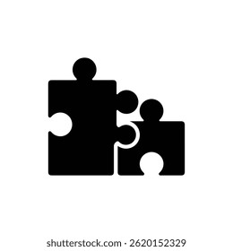 Puzzle piece corner fitting filled icon, symbolizing problem-solving and teamwork