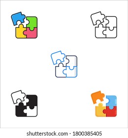 puzzle piece education icon bundle