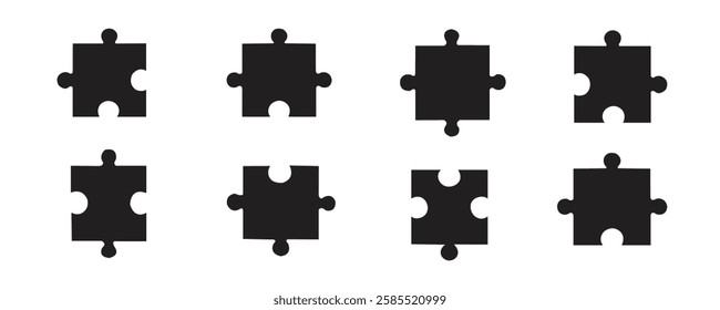 Puzzle piece element collection. Set of game puzzle. Vector Art.