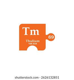 Puzzle piece with the element thulium.