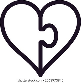 Puzzle piece fitting perfectly into heart shape, symbolizing love, connection, and completion, ideal for Valentine s Day or relationship themes