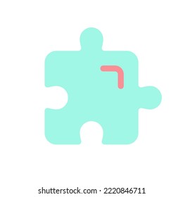 Puzzle piece flat color ui icon. Riddle game. Idea and solution. Business planning, strategy. Simple filled element for mobile app. Colorful solid pictogram. Vector isolated RGB illustration