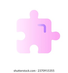 Puzzle piece flat gradient two-color ui icon. Riddle game. Idea and solution. Business planning. Simple filled pictogram. GUI, UX design for mobile application. Vector isolated RGB illustration
