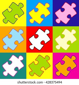 Puzzle piece flat icon