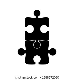 Puzzle piece flat vector icon. Teamwork concept.