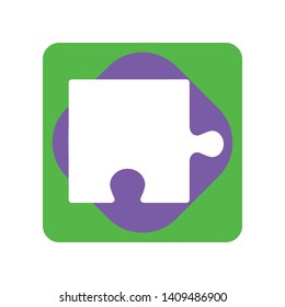 Puzzle Piece in Geometric Shape
