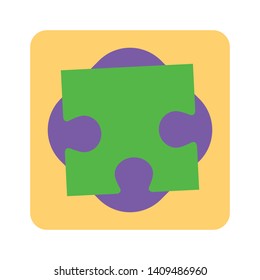 Puzzle Piece in Geometric Shape