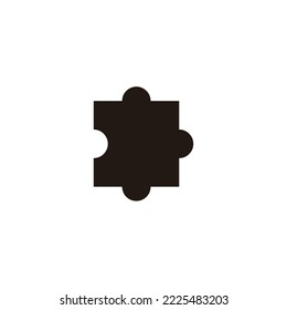 Puzzle piece geometric symbol simple logo vector