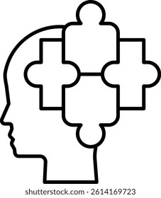 A puzzle piece head with a background