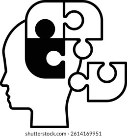 A puzzle piece head with a piece missing