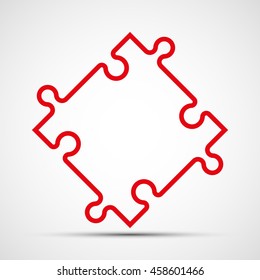Puzzle piece icon. Abstract background. vector illustration