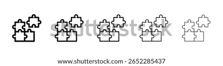 Puzzle piece icon filled flat sign concept for web design.