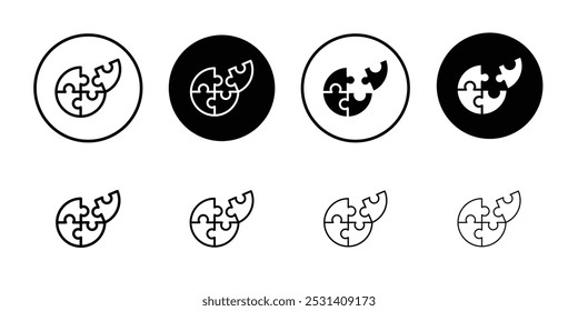 Puzzle piece icon Flat fill set collection