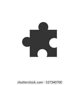 Puzzle piece icon flat. Illustration isolated vector sign symbol