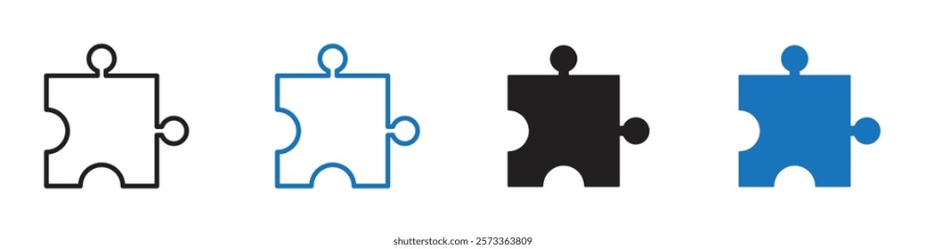 Puzzle piece icon Flat line symbol