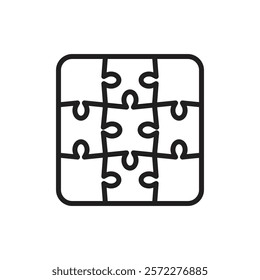 Puzzle Piece Icon Flat vector set outline