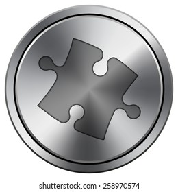 Puzzle piece icon. Internet button on white background. EPS10 Vector. 