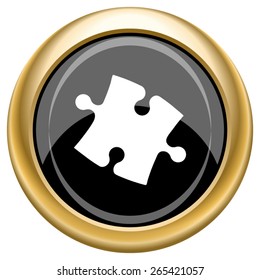 Puzzle piece icon. Internet button on white  background. EPS10 Vector. 