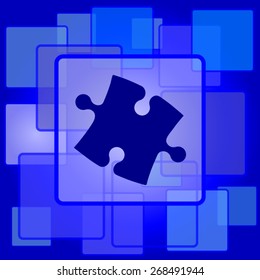 Puzzle piece icon. Internet button on abstract background. 