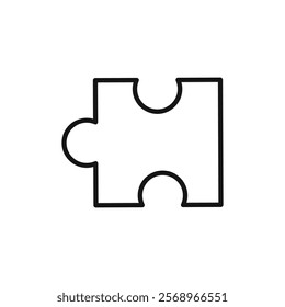 Puzzle Piece Icon Isolated flat vector in outline