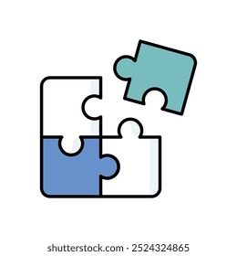 Puzzle Piece icon isolated on a white background. Vector illustration.