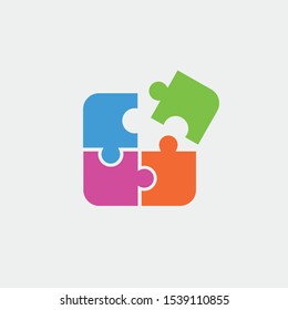 puzzle piece icon isolated vector trend