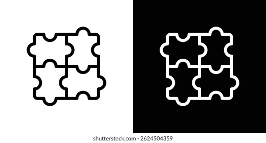 Puzzle piece icon. Logotype vector set