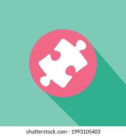Puzzle piece Icon with long shadow.eps
