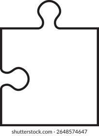 Puzzle piece icon outline. Simple jigsaw puzzle piece silhouette icon isolated on transparent background. Vector design template. Business presentation concept. Vector illustration. EPS 10