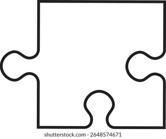 Puzzle piece icon outline. Simple jigsaw puzzle piece silhouette icon isolated on transparent background. Vector design template. Business presentation concept. Vector illustration. EPS 10