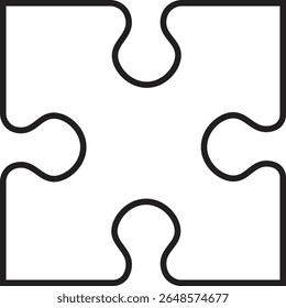 Puzzle piece icon outline. Simple jigsaw puzzle piece silhouette icon isolated on transparent background. Vector design template. Business presentation concept. Vector illustration. EPS 10