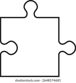 Puzzle piece icon outline. Simple jigsaw puzzle piece silhouette icon isolated on transparent background. Vector design template. Business presentation concept. Vector illustration. EPS 10