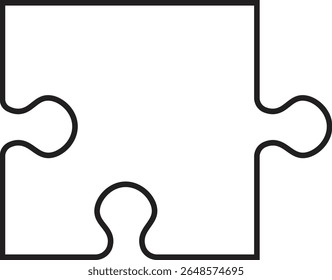 Puzzle piece icon outline. Simple jigsaw puzzle piece silhouette icon isolated on transparent background. Vector design template. Business presentation concept. Vector illustration. EPS 10