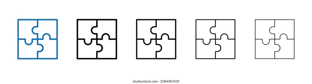 Puzzle Piece Icon Outline vector logo for web ui