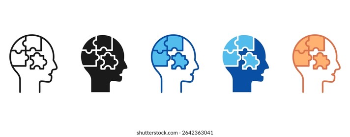 Puzzle Piece Icon Set Multiple Style Collection