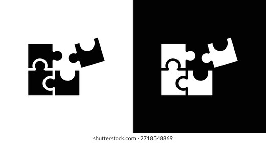 Pieza de rompecabezas icono silueta Ilustración vectorial aislado estilo plano