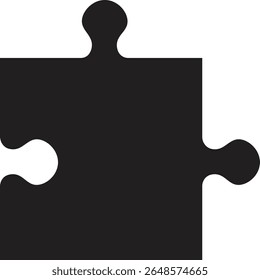 Puzzle piece icon. Simple black jigsaw puzzle piece silhouette icon isolated on transparent background. Vector design template. Business presentation concept. Vector illustration. EPS 10