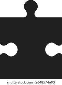 Puzzle piece icon. Simple black jigsaw puzzle piece silhouette icon isolated on transparent background. Vector design template. Business presentation concept. Vector illustration. EPS 10