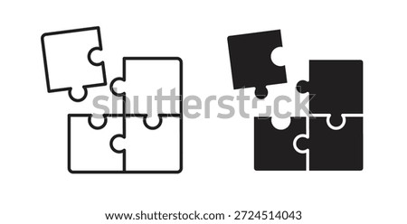 Puzzle piece icon in simple flat trend modern graphic design abstract logotype element