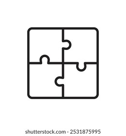 Icono de pieza de rompecabezas Simple delgado contorno