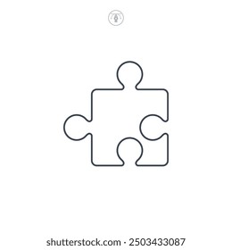 Puzzleteil, Symbol, Vektorgrafik einzeln auf weißem Hintergrund