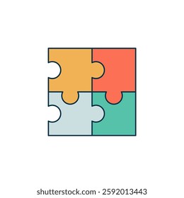 Puzzle Piece icon symbol vector illustration isolated on white background
