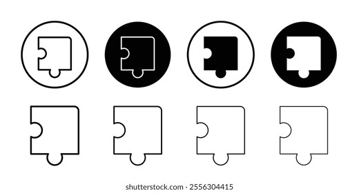 Puzzle piece icon Thin line vector illustration set